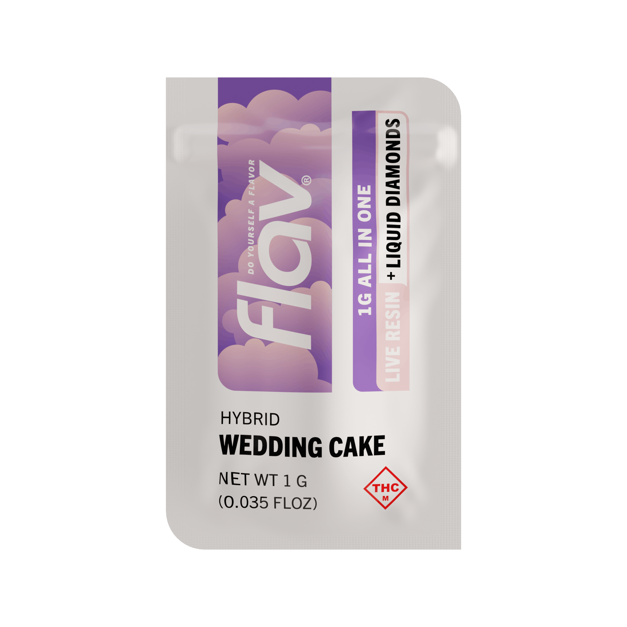 Photograph of product: Wedding Cake (H) - FLAV - 1g Live Resin Liquid Diamond Disposable Vape Pen