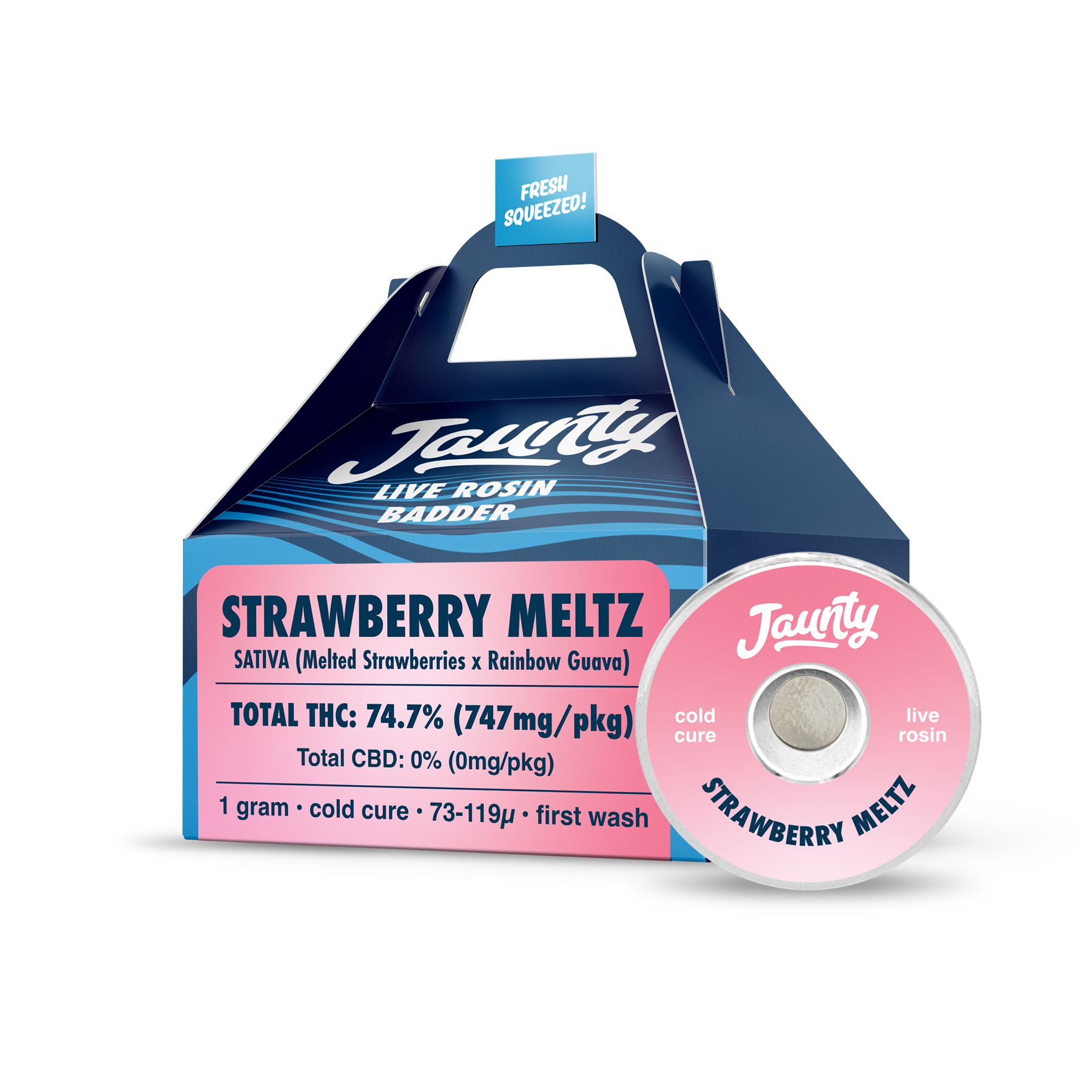 Photograph of product: Jaunty I Strawberry Meltz I Live Rosin Badder