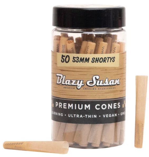 Photograph of product: Blazy Susan Pre-Rolled Cones
Shortys 50ct Jar