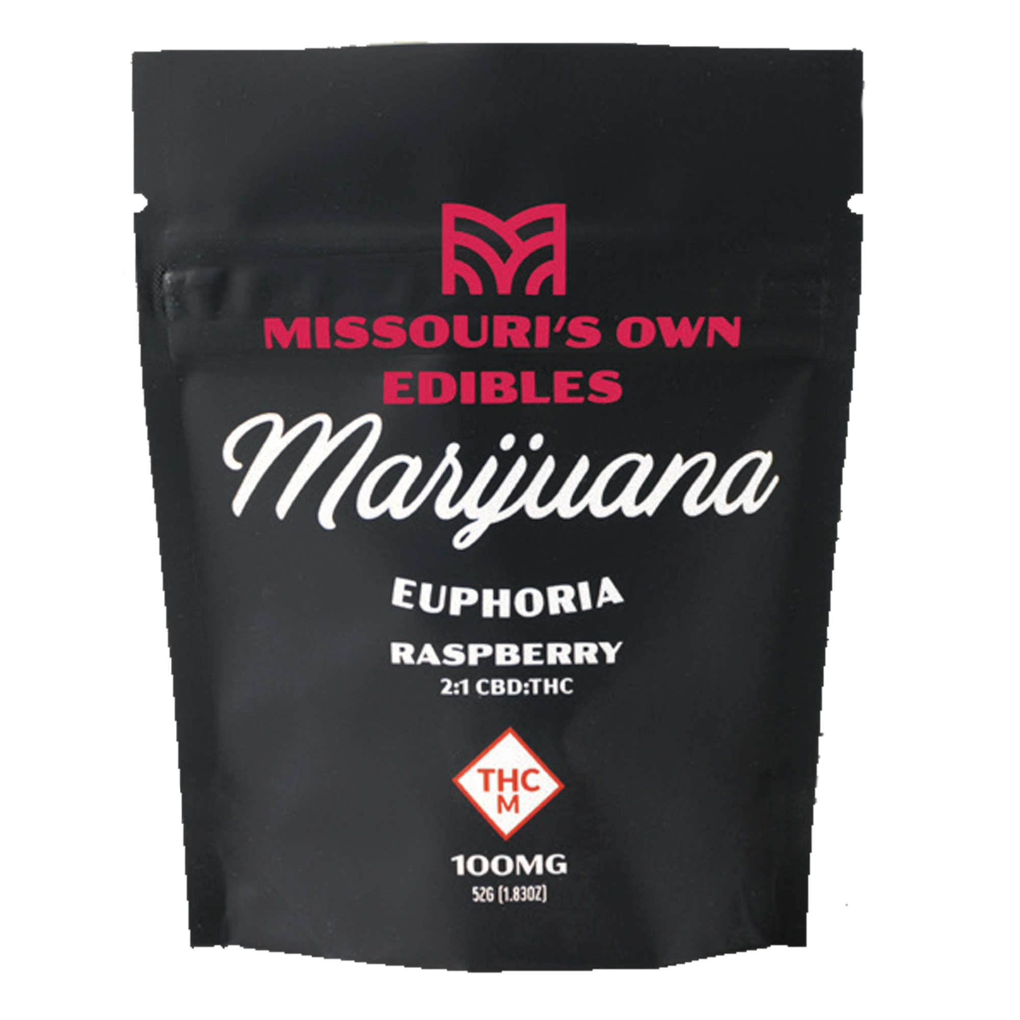 Photograph of product: Raspberry 2:1 CBD Euphoria Gummies (100mg)