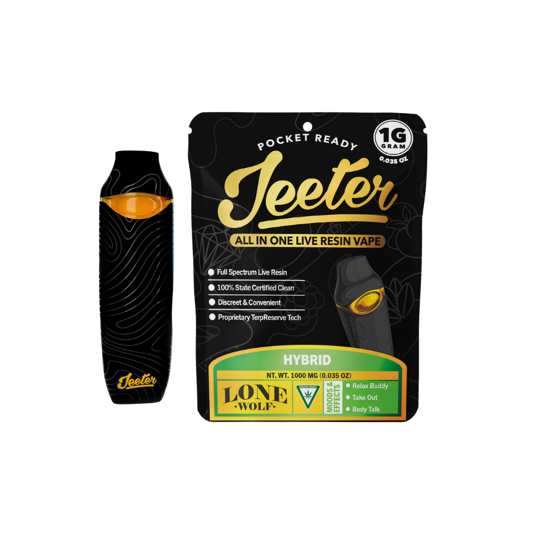 Photograph of product: Jeeter | Lone Wolf Live Resin All-In-One Vape | 1g