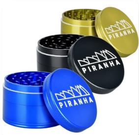 Photograph of product: Piranha Pollinator Aluminum Grinder | 4pc | 2.2" | Assorted Colors
