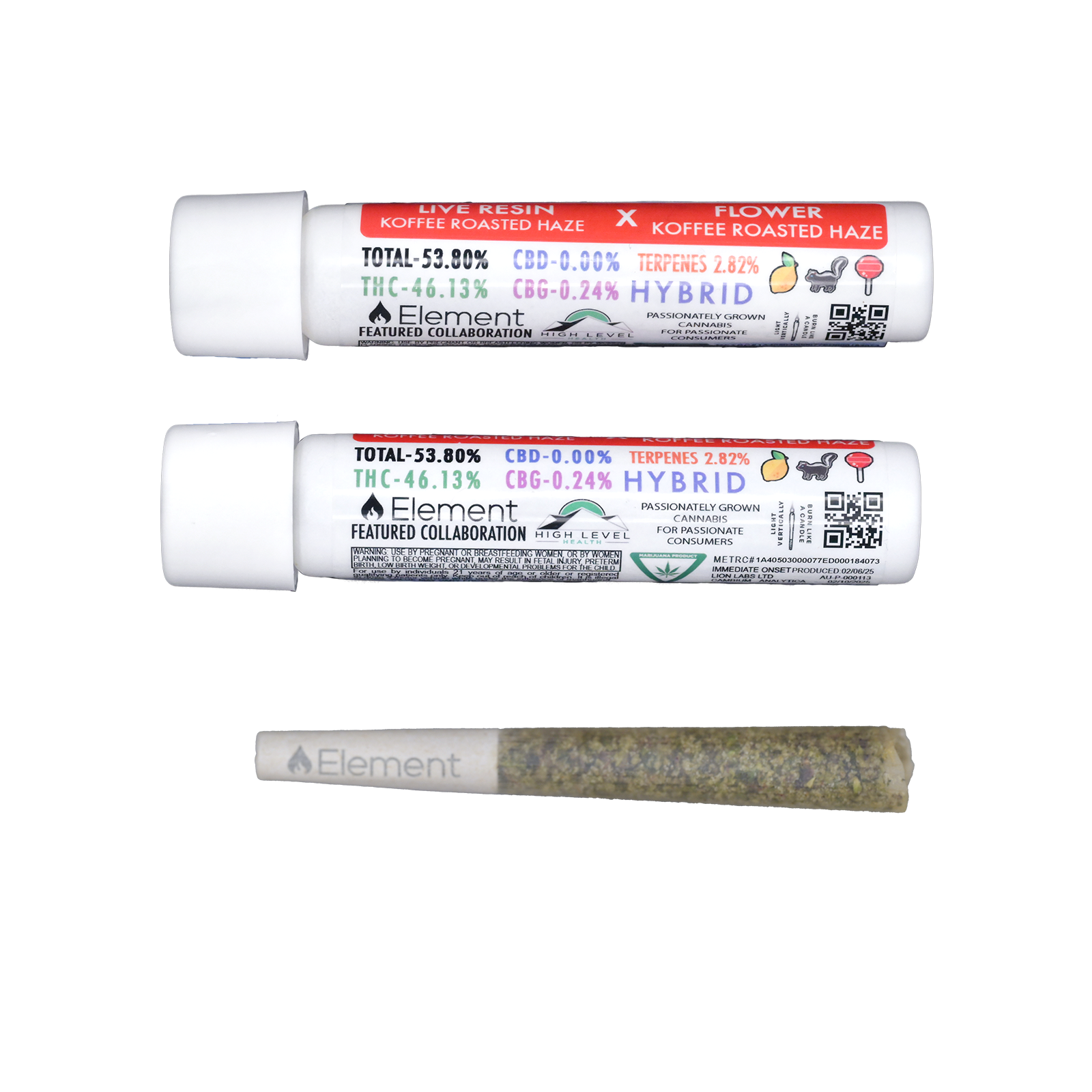 Photograph of product: Element Live Resin joint - Koffee Roasted Haze x Koffee Roasted Haze