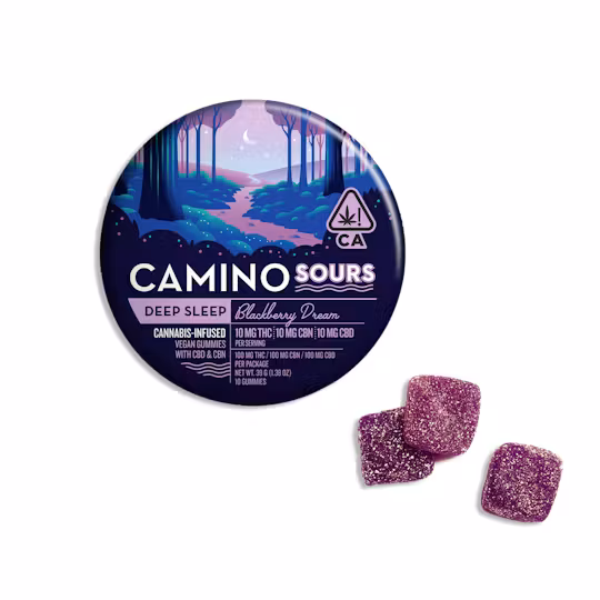 Photograph of product: Gummies | Sour Blackberry Dream | 1:1:1 TH-oui:CBN:CBD