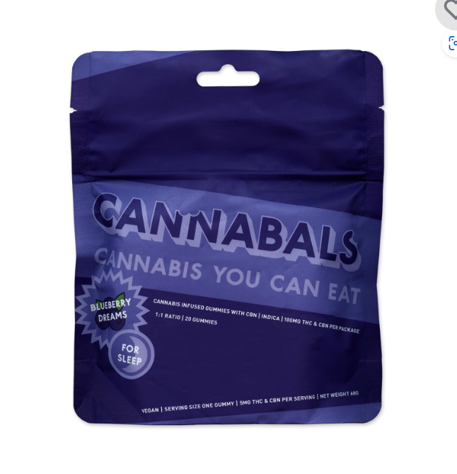 Photograph of product: Blueberry Dreams | 5mg Cannabals Gummies | 100mg |
