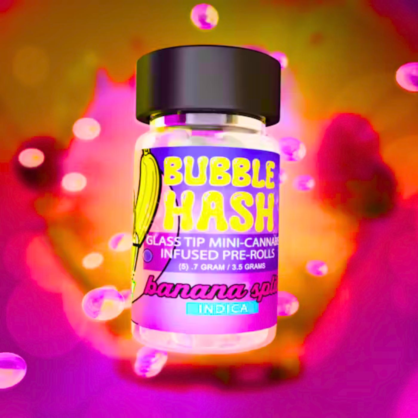 Photograph of product: Amnesia - Banana Split Bubble au chocolat Infused Glass Tip PR 5pk