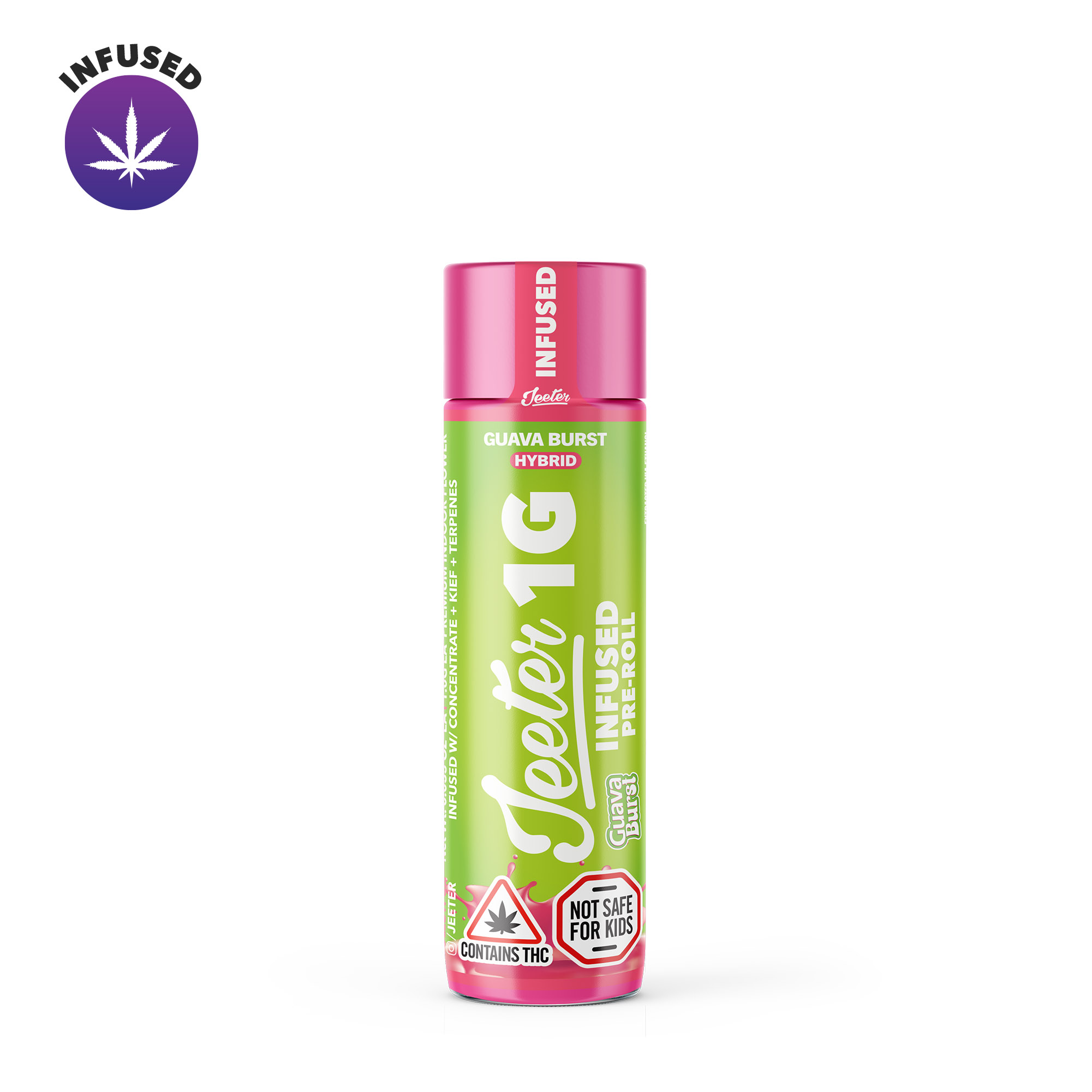 Photograph of product: 1g Infused Pre-Roll | Guava Burst | Jeeter