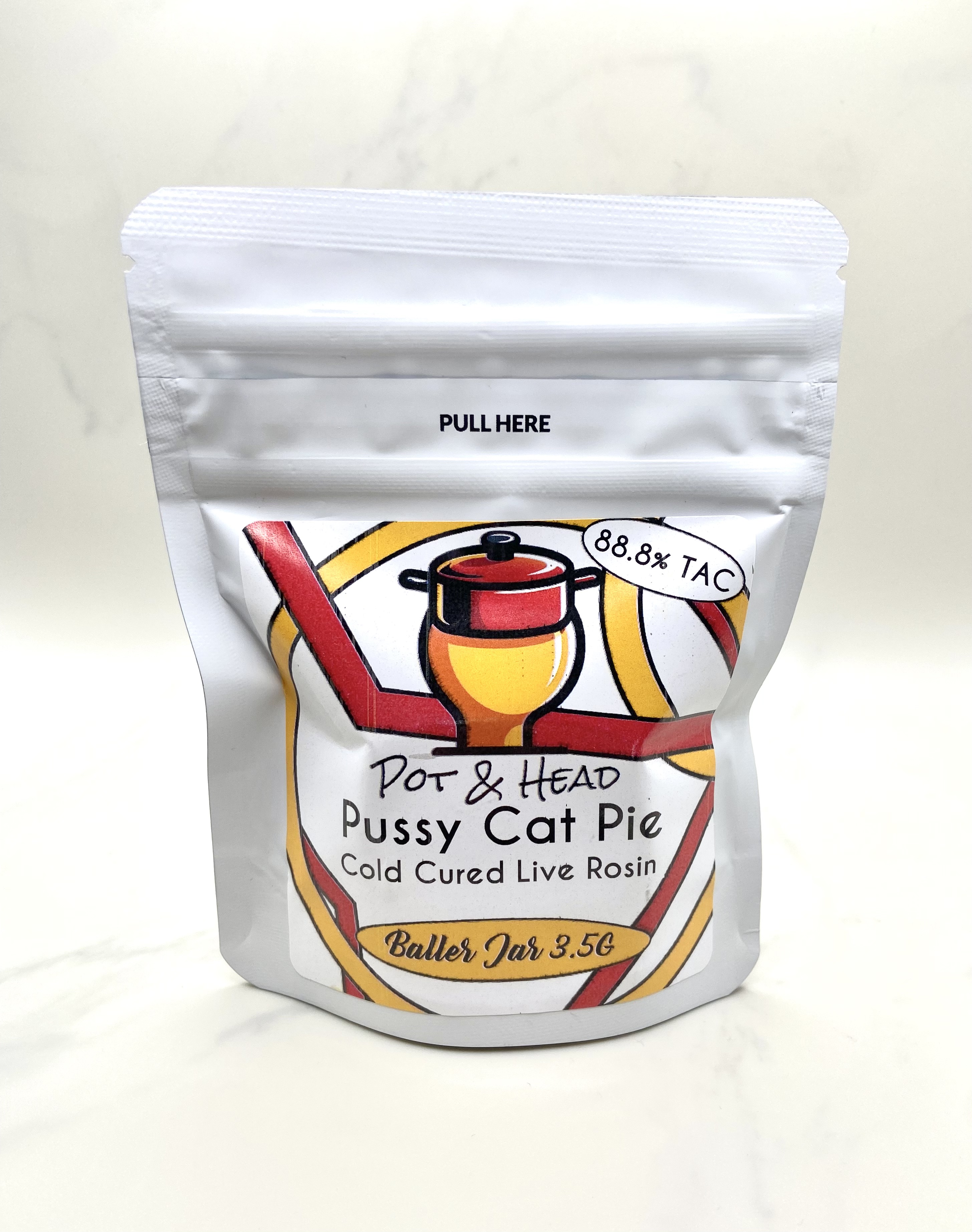 Photograph of Product: Pot & Head - Pussy Cat Pie Rosin - (Baller Jar)