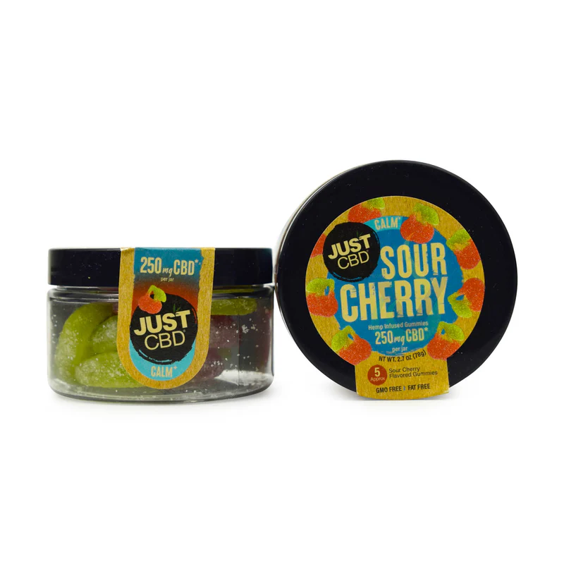 Photograph of product: Just CBD | Sour Cherry | Gummies | Calm | 250mg
