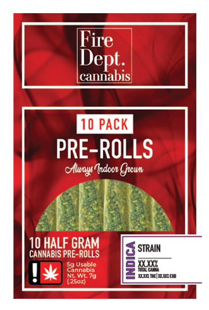 Photograph of product: 10pk Kush Mintz - Preroll Pack - Fire Dept.