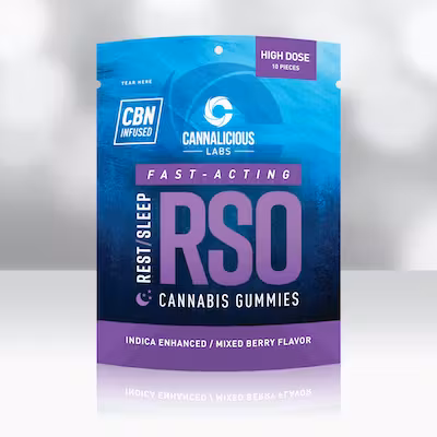 Photograph of product: Cannalicious - Mixed Berry Rest RSO 200mg Gummies