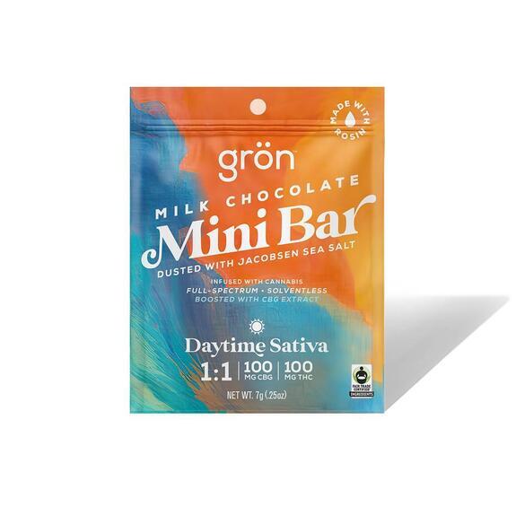 Photograph of product: 1:1 CBG Uplifting Milk Chocolate Mini-Bar w/ Sea Salt - 100mg TH-oui 100mg CBG - Gron