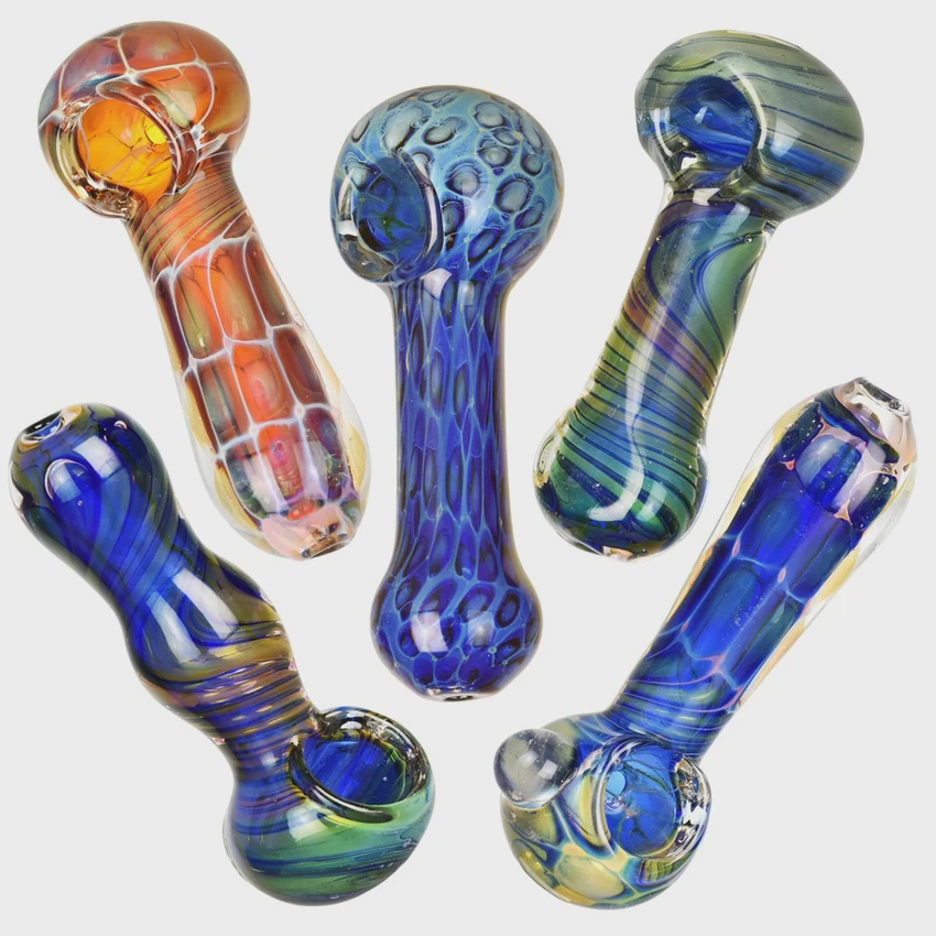 Photograph of product: Color Work Fumed Glass Spoon Pipe | 3.75" to 4" |
