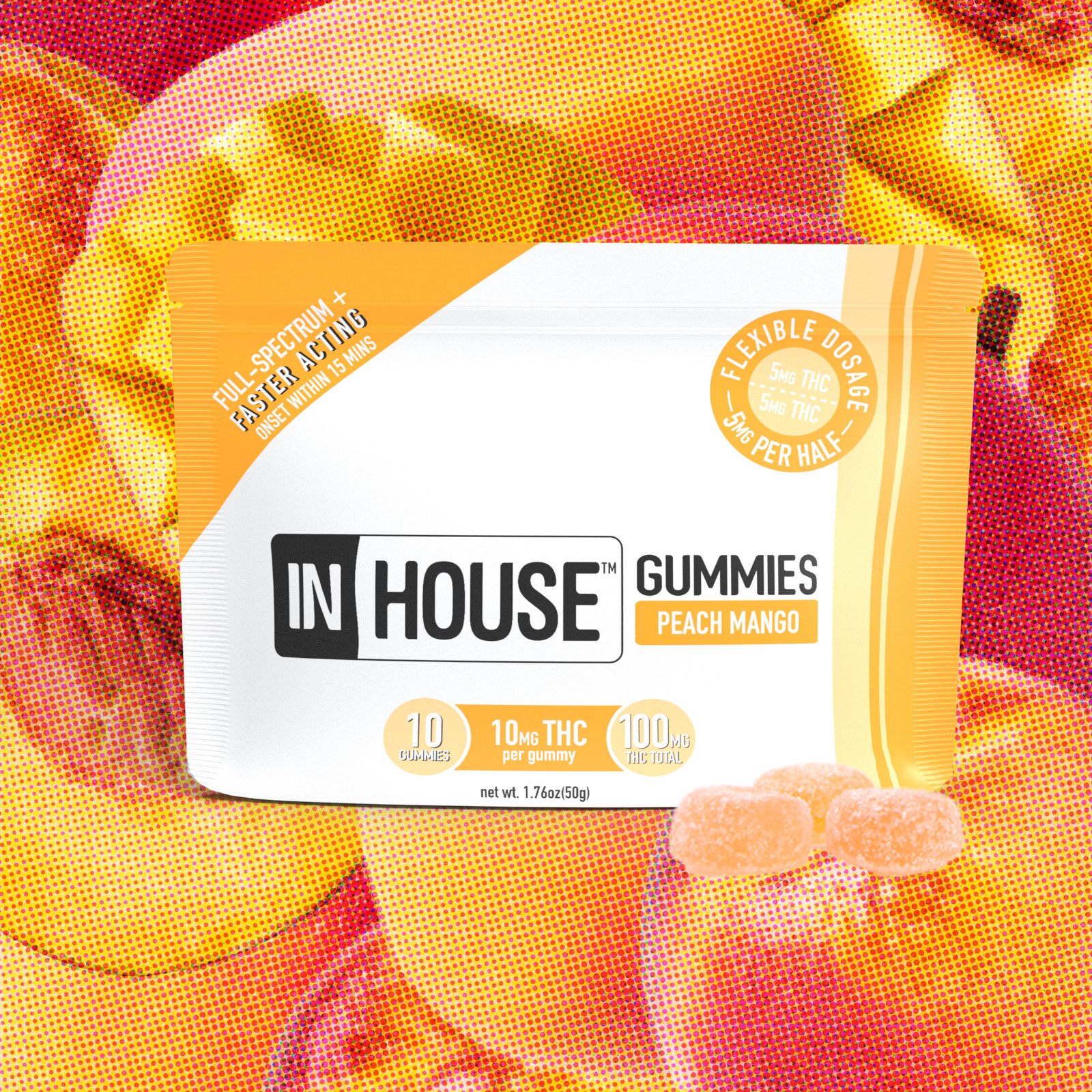 Photograph of product: Gummy Peach Mango [10pk] | 100mg