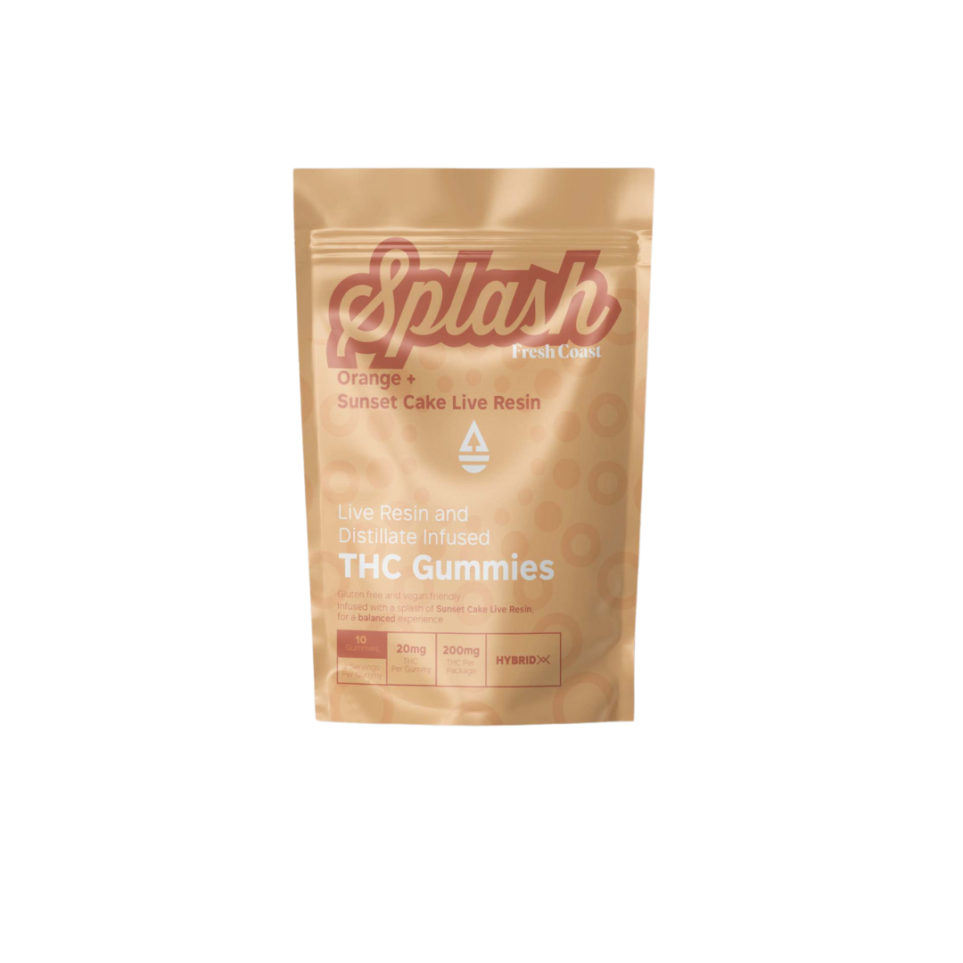 Photograph of product: Splash | Orange + Sunset Cake Gummies | 10x20mg | 200mg