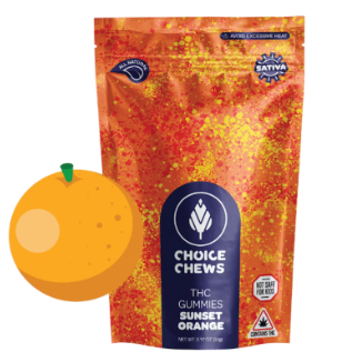 Photograph of product: Choice Chews | Sunset Orange Oui'd Gummies | 100mg
