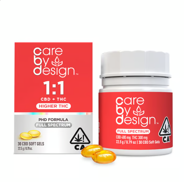 Photograph of product: 1:1 SOFT GEL 30PK CBD:TH-oui - 600 MG - 30 PACK