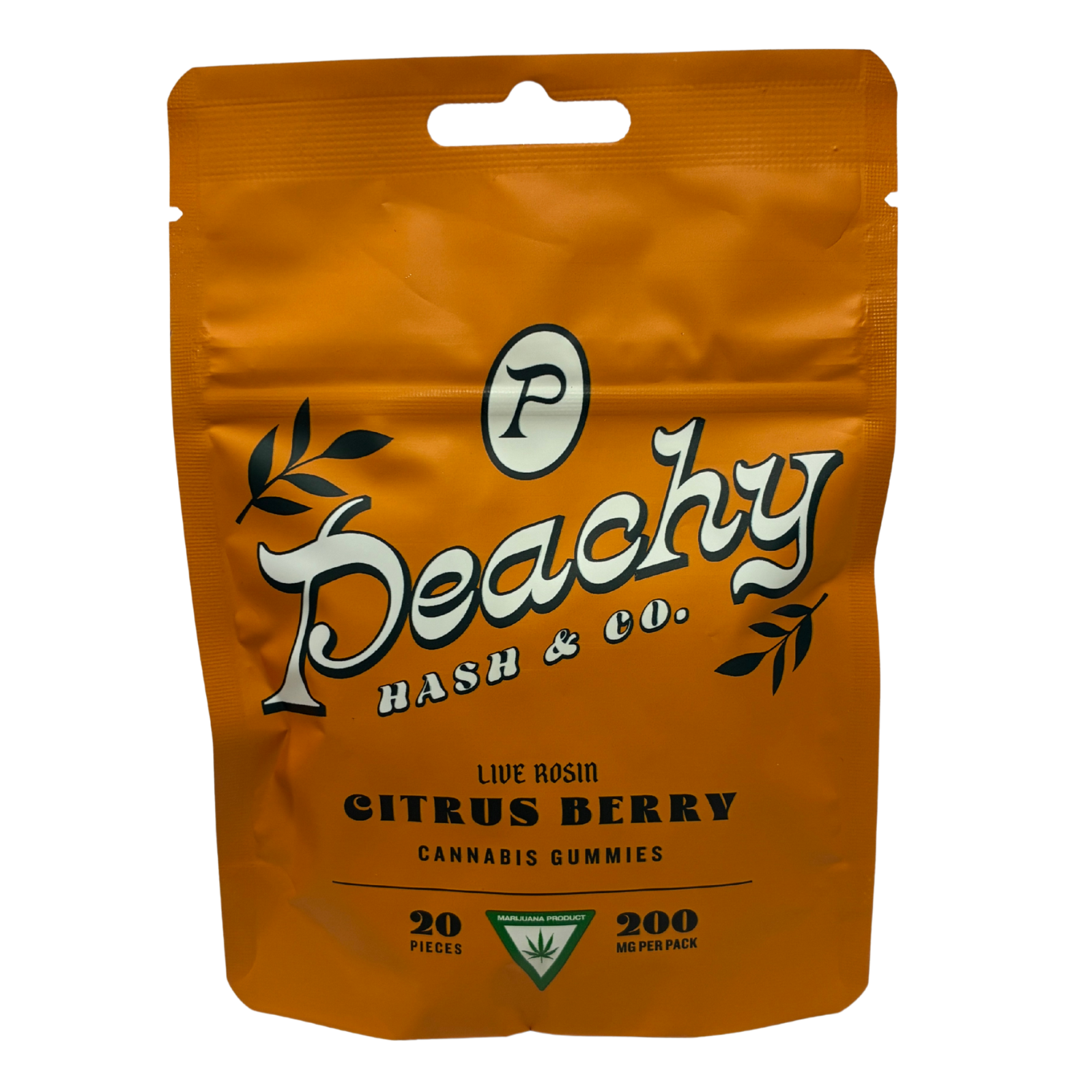 Photograph of product: Peachy au chocolat Co | Citrus Berry | 200mg Live Rosin Gummies