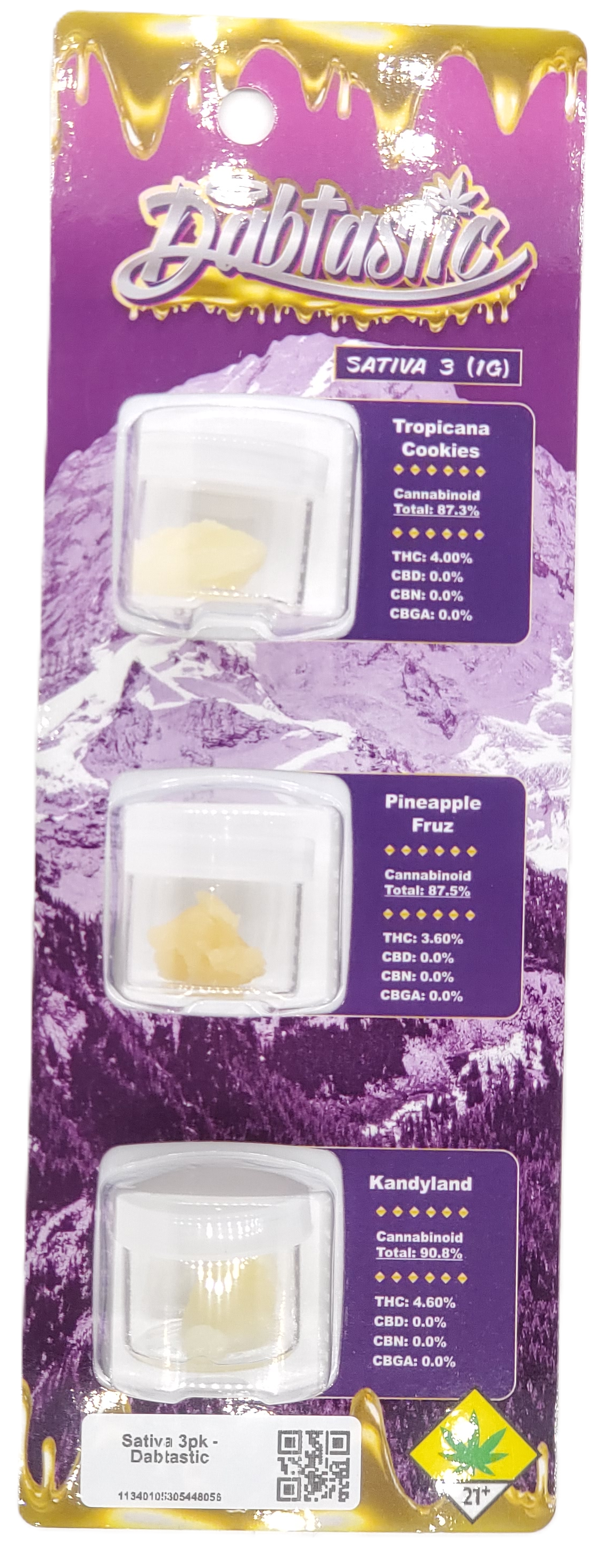 Photograph of product: Dabtastic CON Oui'd Hydrocarbon Extract Pack 3 x 1g