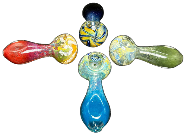 Photograph of product: 3" Twisting Color Frit Spoon Pipe