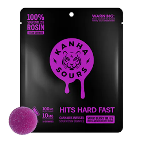 Photograph of product: [Kanha] Solventless Rosin Vegan Gummies - 100mg - Sour Berry Bliss (I)