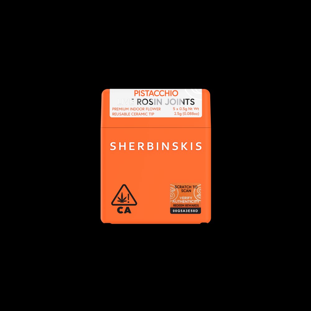 Photograph of product: SHERBINSKIS PISTACCHIO 2.5G 5PK INFUSED PREROLLS