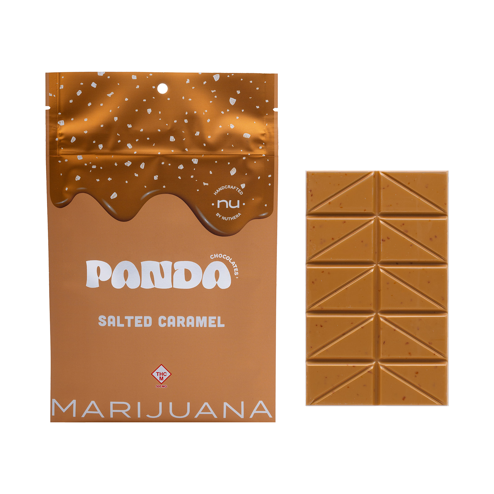 Photograph of product: Panda | Chocolate Bar | Salted Caramel 500mg