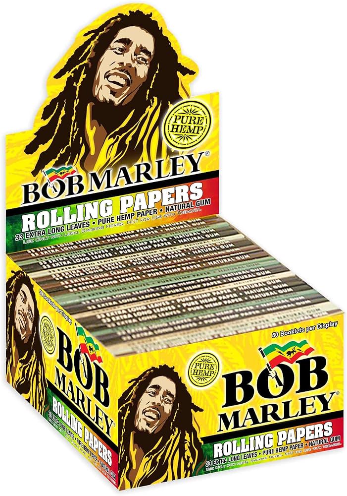 Photograph of product: Bob Marley Extra Long Ultra Thin Pure Hemp Rolling Papers