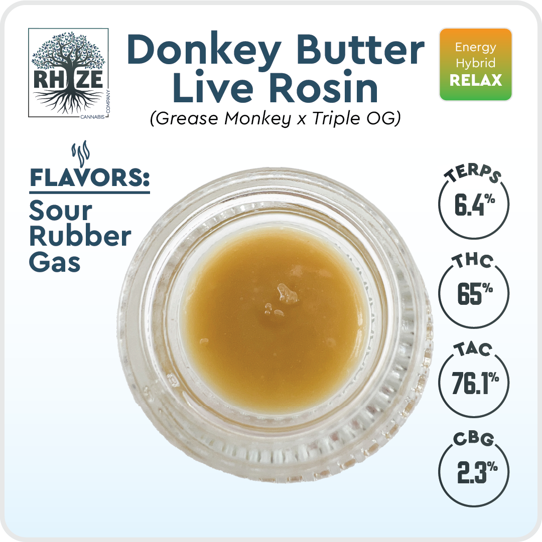 Photograph of product: Live Rosin - 1g | Rhize | Donkey Butter