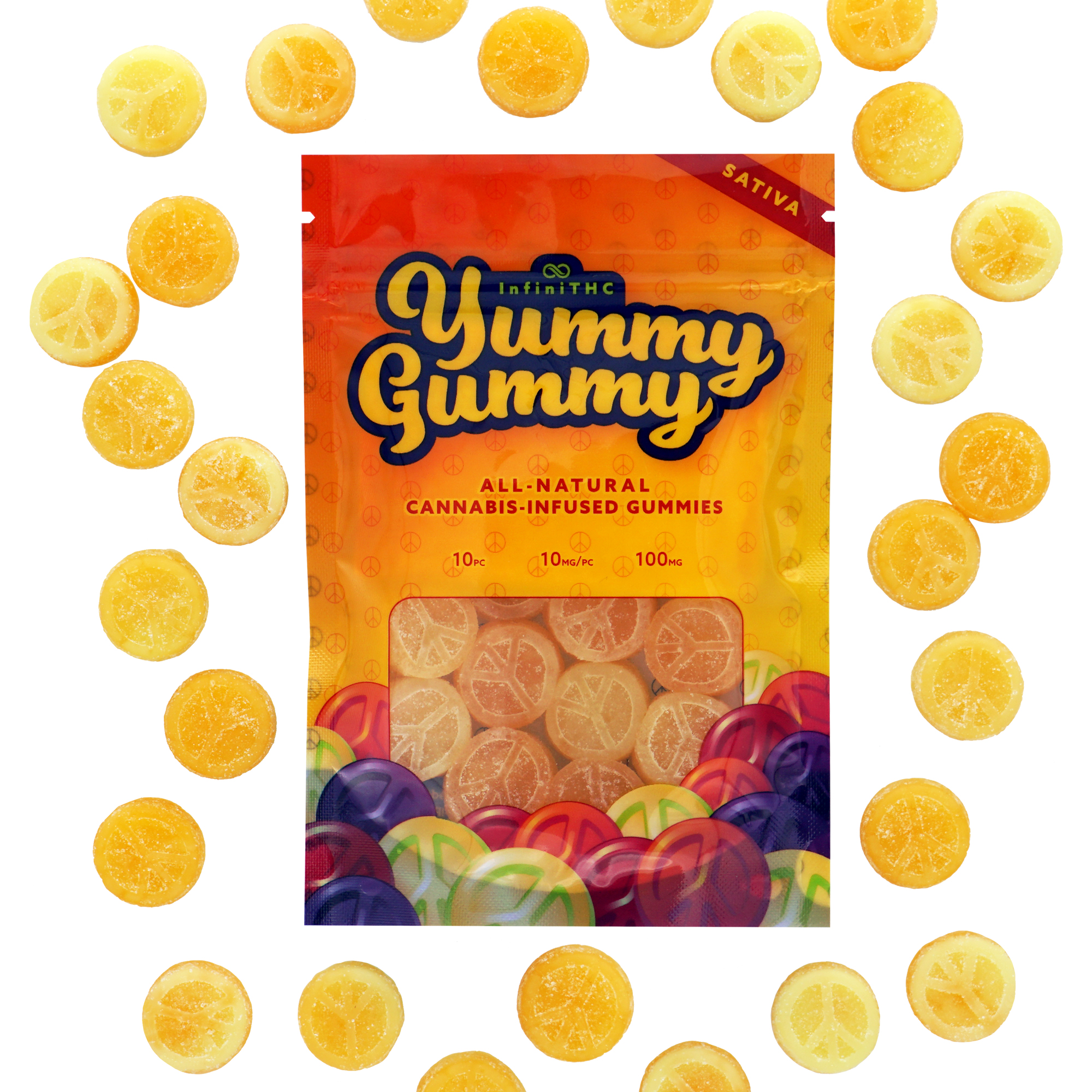 Photograph of Product: Yummy Gummy | Sativa Gummies | 100mg 10pk