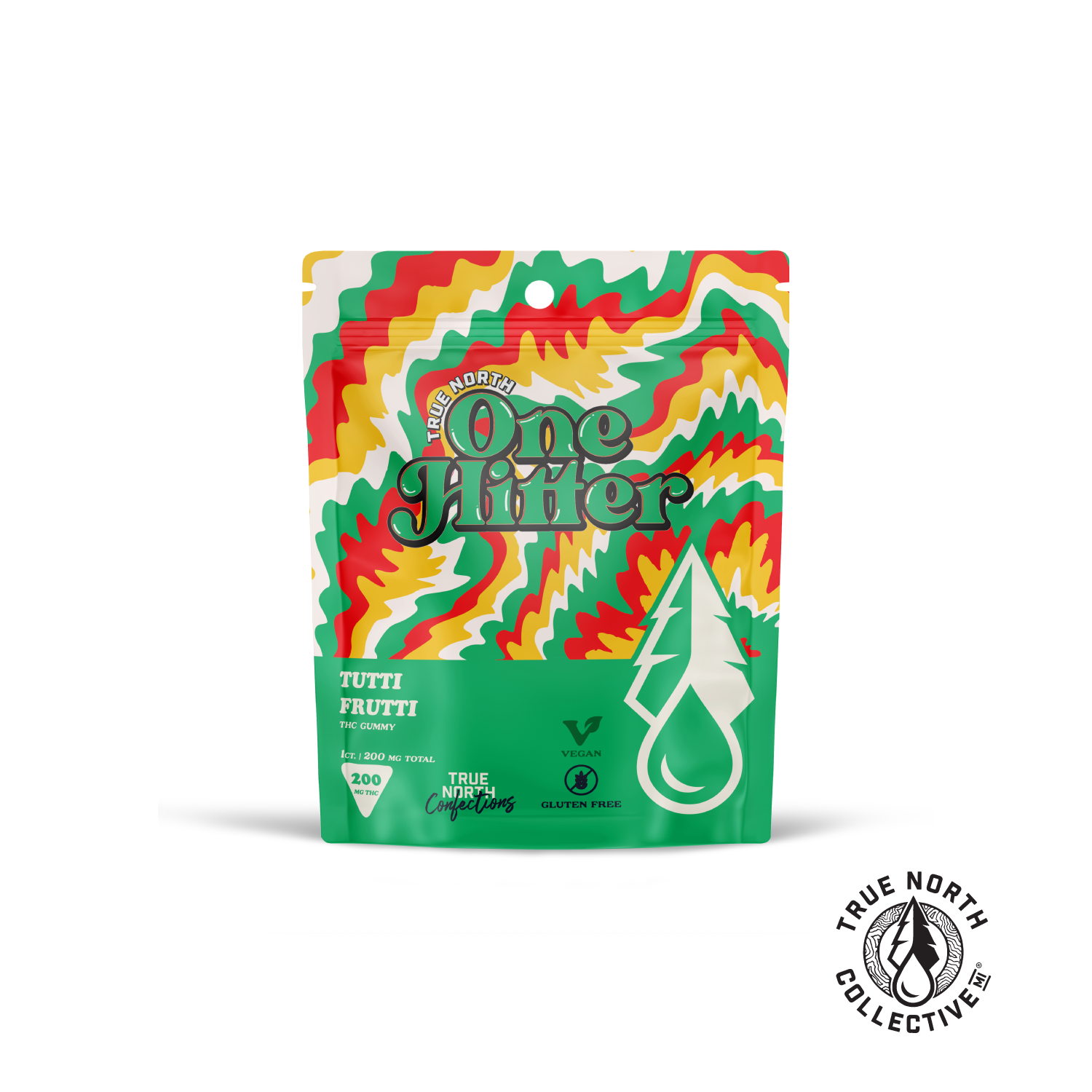 Photograph of product: One Hitter - Tutti Frutti Gummy - 200mg