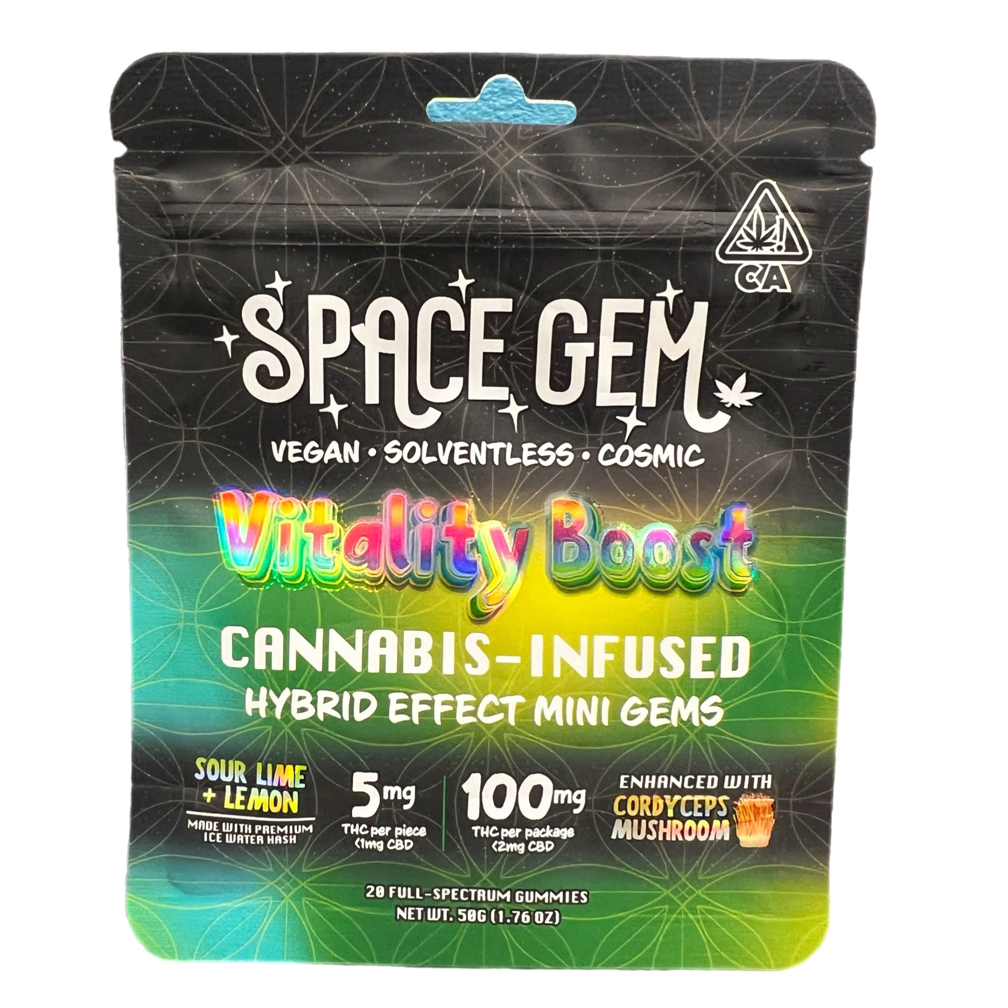 Photograph of product: VITALITY BOOST MINI GEMS GUMMIES | 20PK | 100MG HYBRID