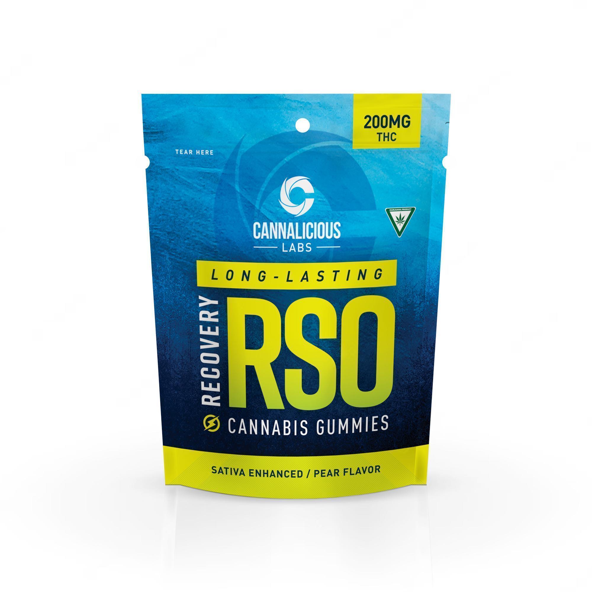 Photograph of product: Cannalicious Labs - 200mg RSO Recovery Gummies - Pear Oui'd