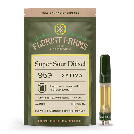Photograph of product: Florist Farms | Super Sour Diesel | Vape Cartridge | 1g