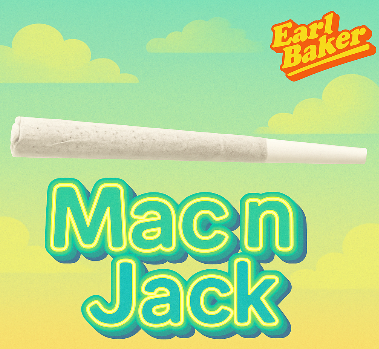 Photograph of product: Earl Baker Mac N Jack Pre Roll 16.63% (S) 1g - 96000