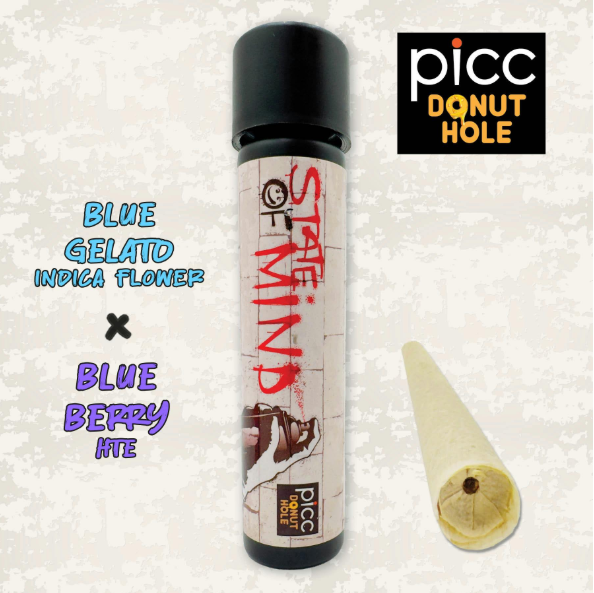 Photograph of product: PICC | STATE OF MIND Infused PreRoll | Blue Gelato X Blueberry