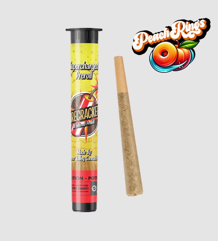 Photograph of product: Peach Rings | Firecracker Infused Pre-Roll