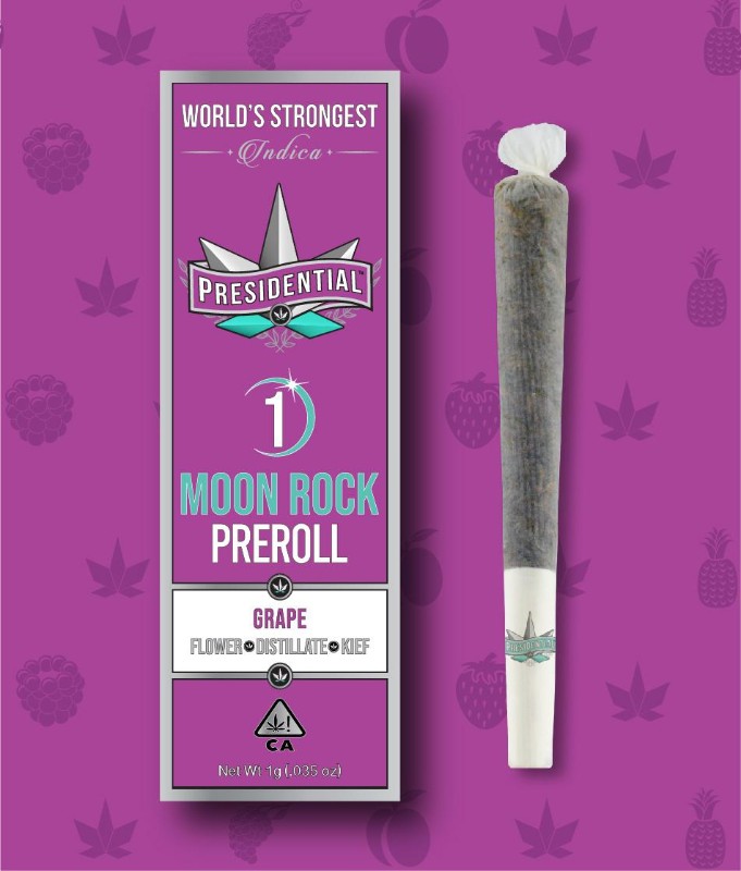 Photograph of product: Presidential Grape Moonrock Pre-roll 1g