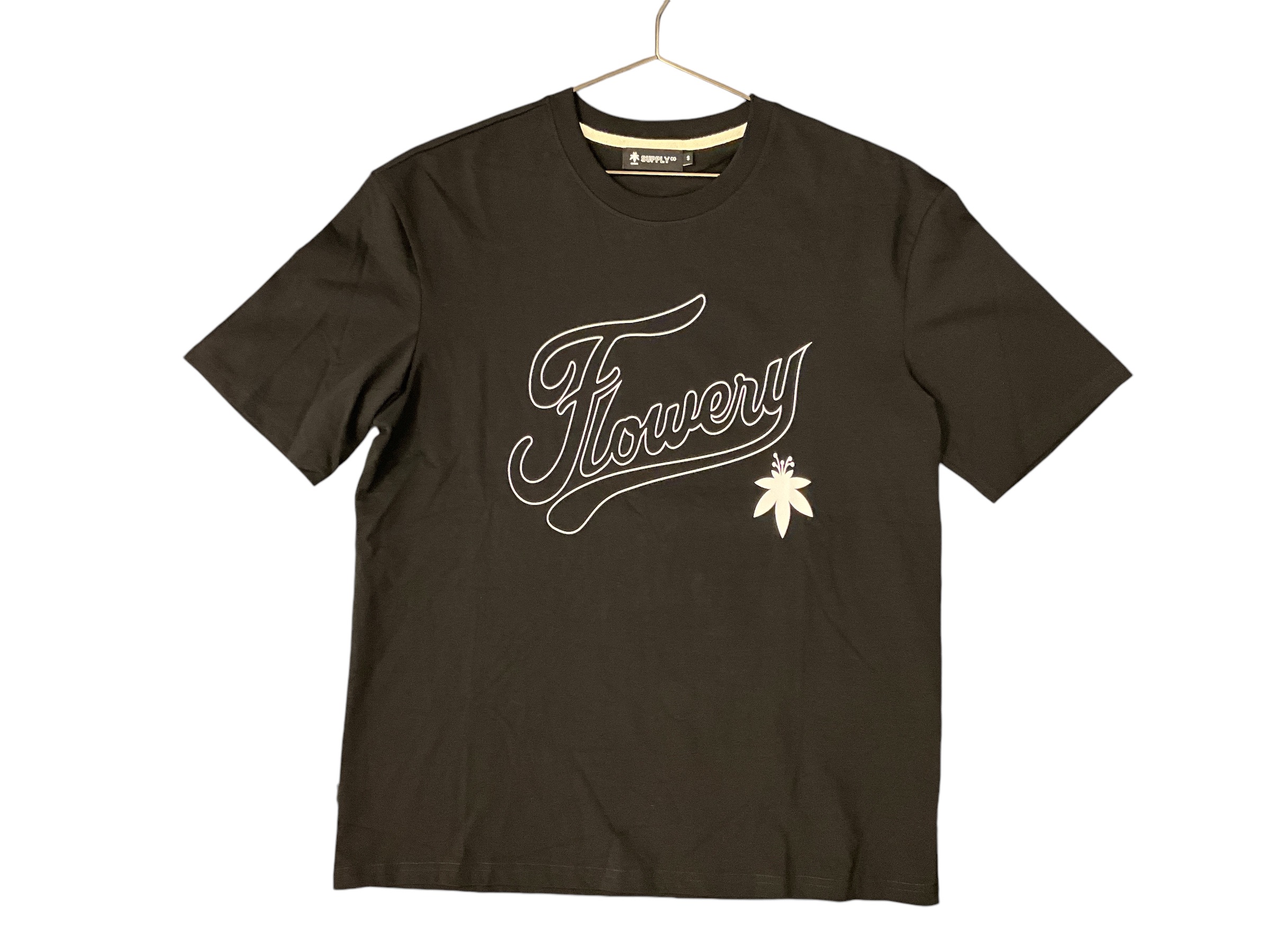 Photograph of product: The Flowery Black Baseball T Shirt