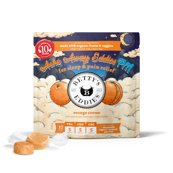 Photograph of product: Ache Away Orange Creme Fruit Chews 50mg