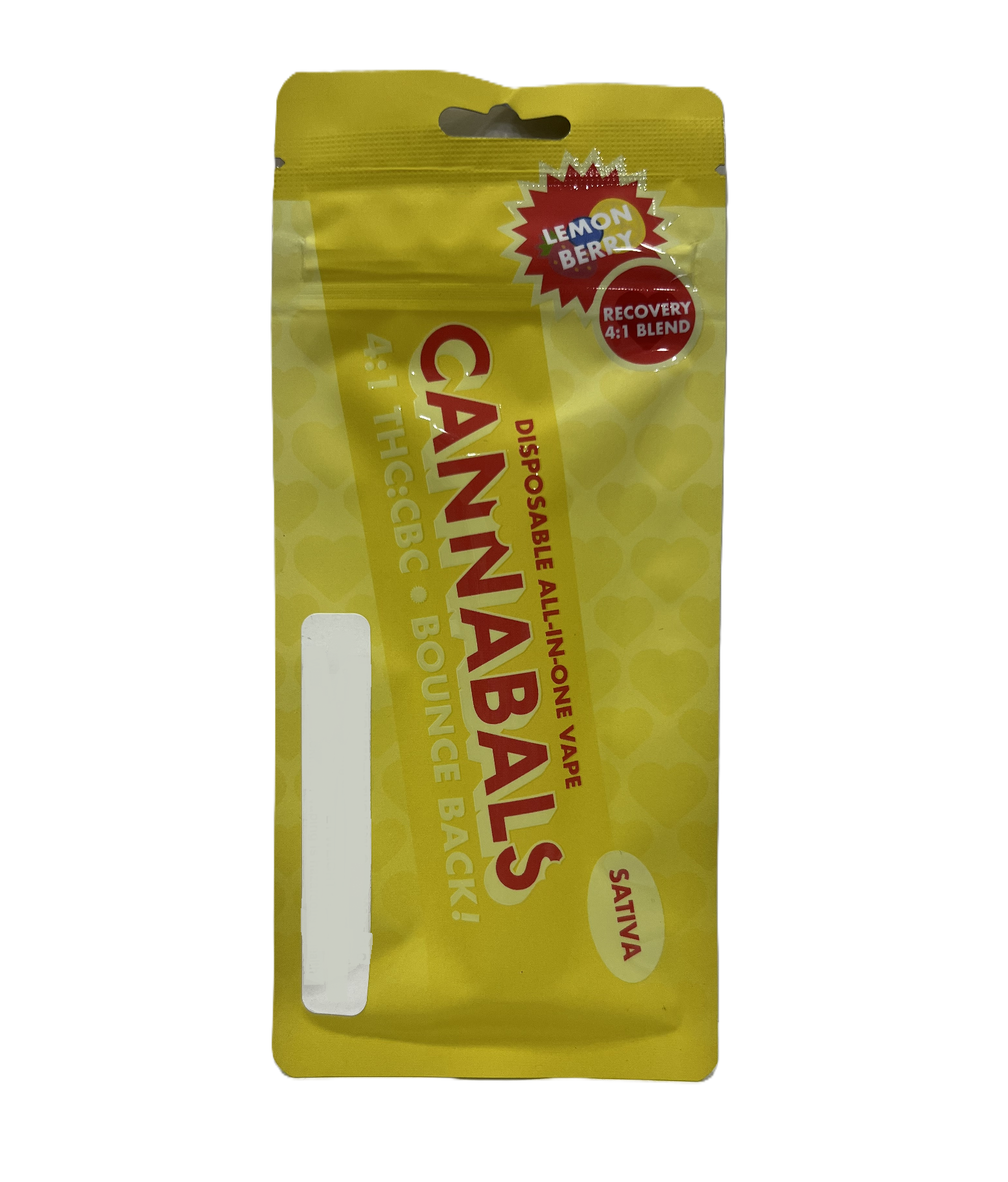 Photograph of product: Cannabals | Lemon Berry | 4:1 TH-oui/CBC Bounce Back All-In-One Vape 1g