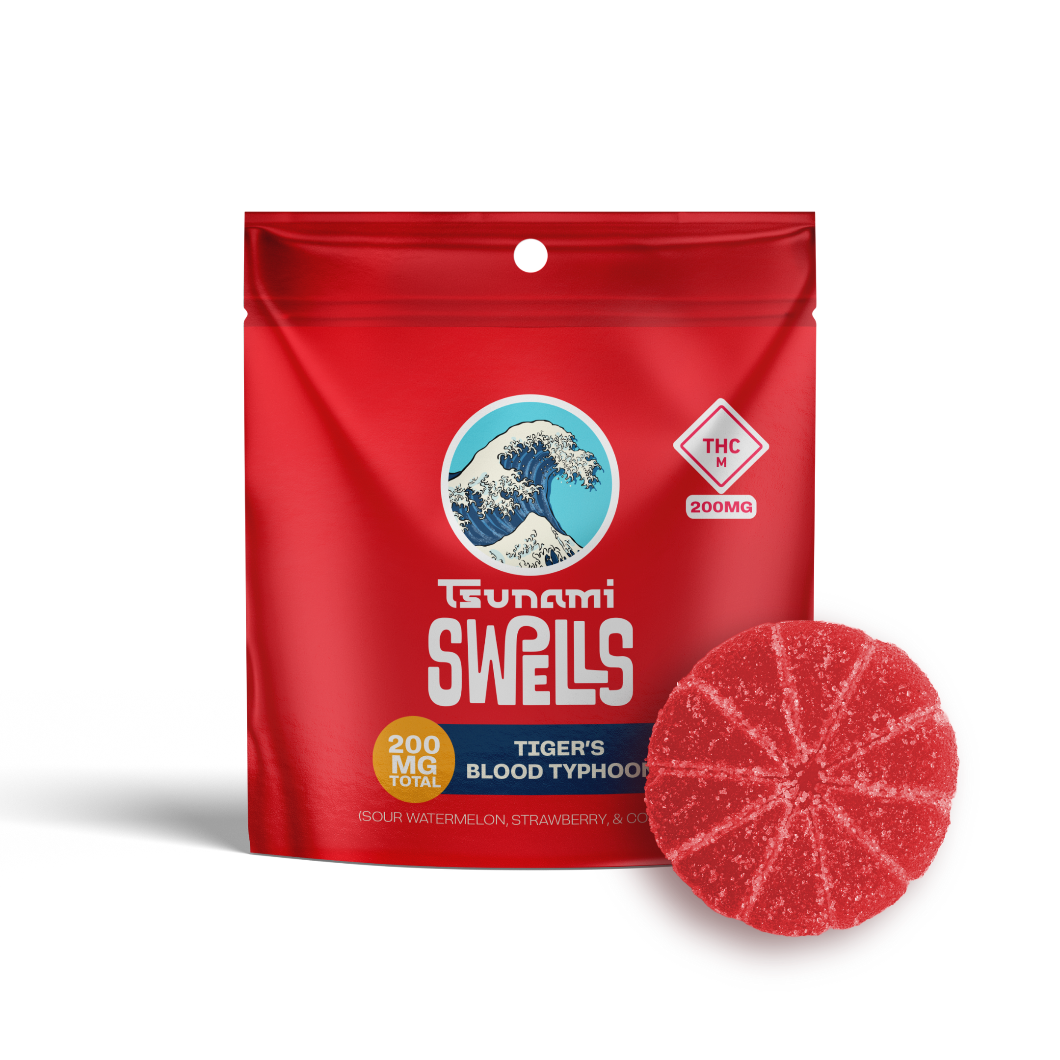 Photograph of product: Tiger's Blood Typhoon | 200mg | Single Gummy | Tsunami Swells