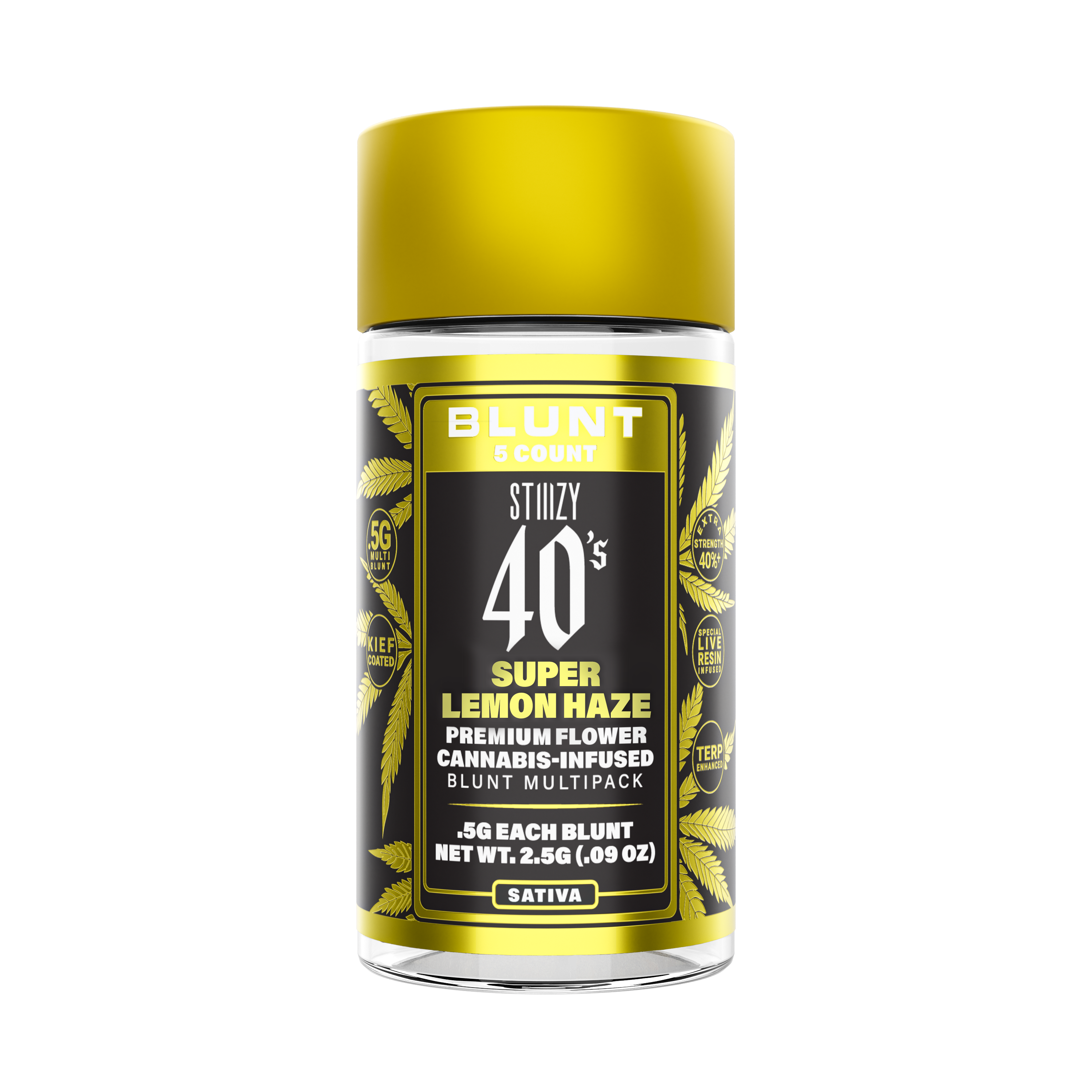 Photograph of product: 40's Infused Super Lemon Haze Mini Blunts 2.5g (0.5g ea | 5-Pack)