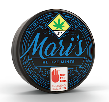 Photograph of product: Mari's Mints - Retire - Blue Raspberry - 20pk Edibles