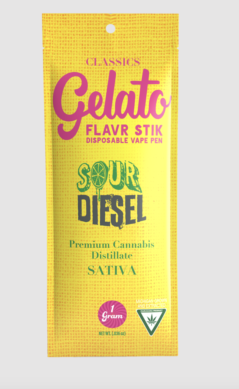 Photograph of product: Gelato: Sour Diesel 1G Disposable Vape (S)