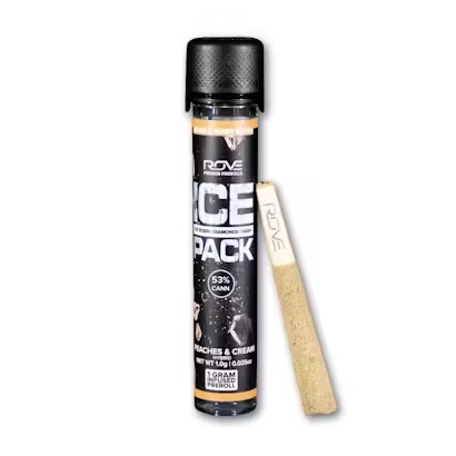 Photograph of product: Rove | Ice Packs Infused Pre-Roll | Peaches & Cream | 1g