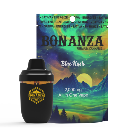 Photograph of product: Bonanza Oui'd Co Blue Kush AIO Vape Pen 2000mg