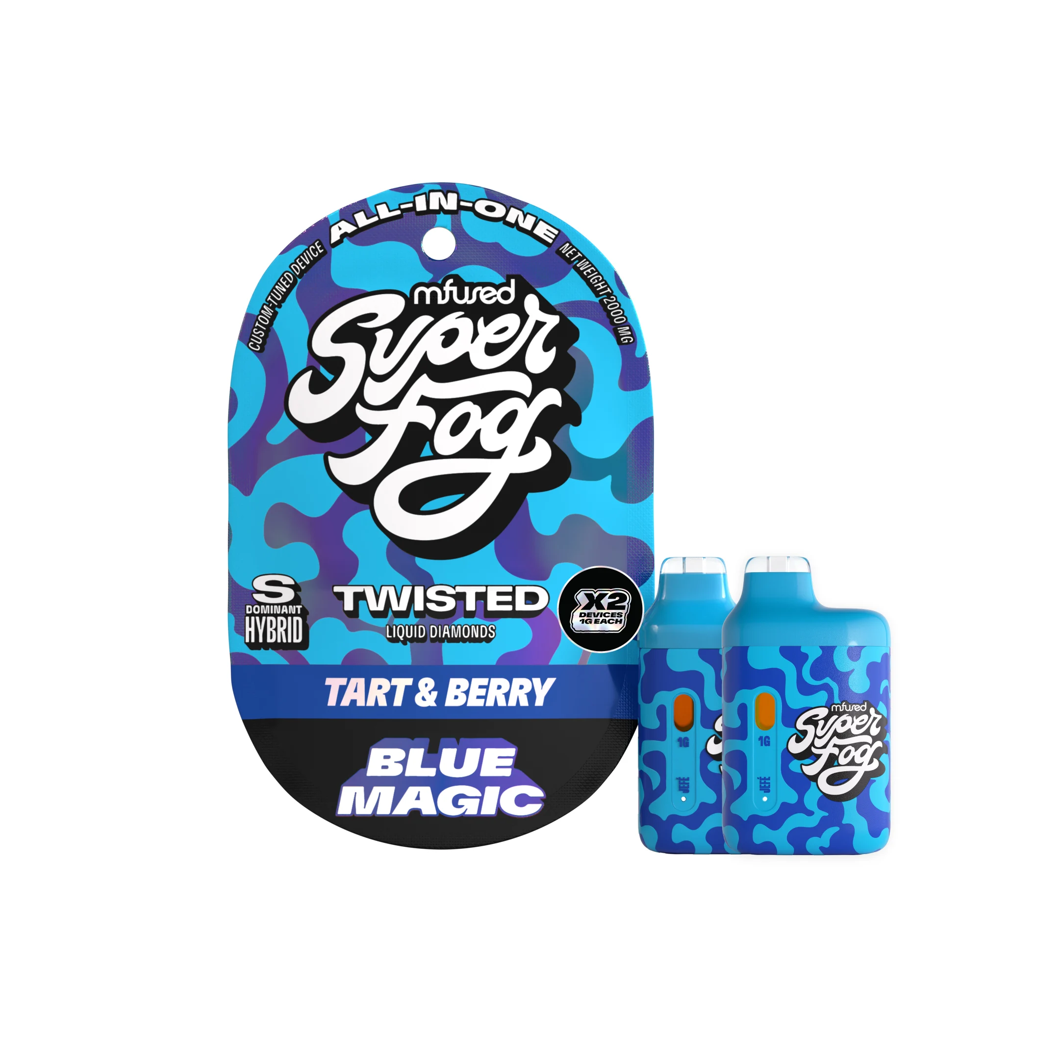 Photograph of product: SUPER FOG Blue Magic 2pk 1g Disposable Vapes