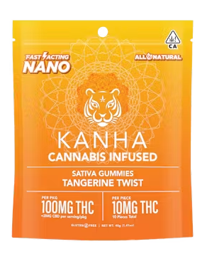 Photograph of product: Gummies - Tangerine Twist Nano Sativa - 20 Pcs - 100mg