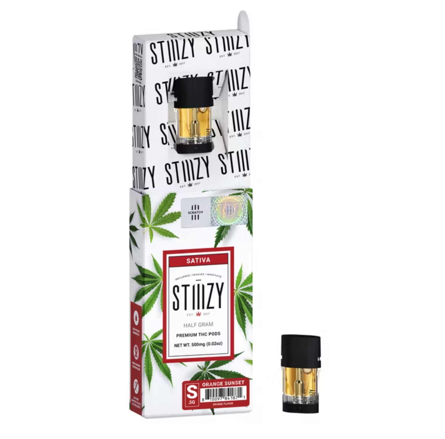 Photograph of product: STIIIZY: ORANGE SUNSET POD Oui'd .5G